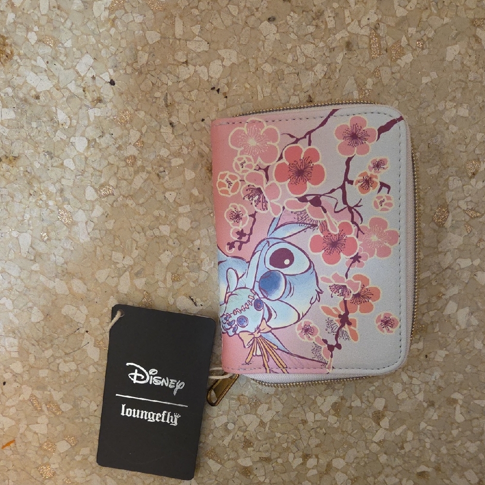 Loungefly Pink and Blue Floral Wallet